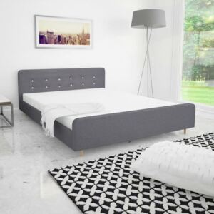 Rama łóżka, jasnoszara, tkanina, 160 x 200 cm