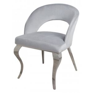 Krzesło glamour Anatole Silver - nowoczesne krzesło tapicerowane