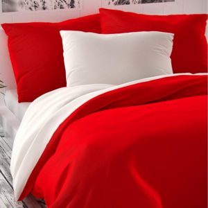 Kvalitex Pościel satynowa Luxury Collection czerwony /biały, 140 x 200 cm, 70 x 90 cm