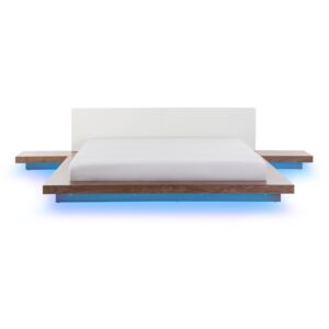 Łóżko z LED 180 x 200 cm brązowe ZEN