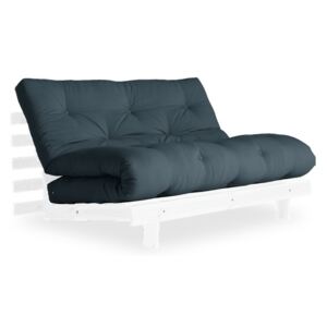 Sofa rozkładana z niebieskozielonym pokryciem Karup Design Roots White/Petrol Blue