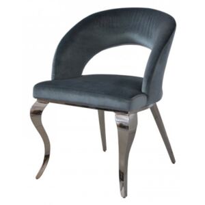 Krzesło glamour Anatole Dark Silver - nowoczesne krzesło tapicerowane