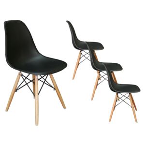 Komplet nowoczesnych krzeseł Paris - 4 sztuki - czarny