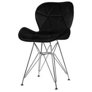 Musa krzesło tapicerowane czarne - welur
