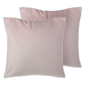 Zestaw 2 poduszek dekoracyjnych welurowych w romby 45 x 45 cm różowy PASQUE