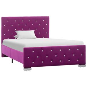 Rama łóżka, fioletowa, tapicerowana tkaniną, 100 x 200 cm