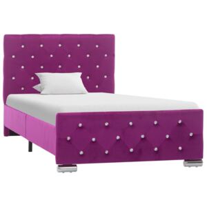 Rama łóżka, fioletowa, tapicerowana tkaniną, 90 x 200 cm