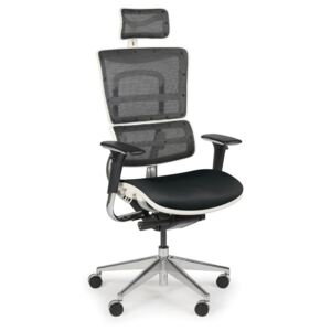 Wielofunkcyjne krzesło biurowe WINSTON WHITE SAB, czarny/biały
