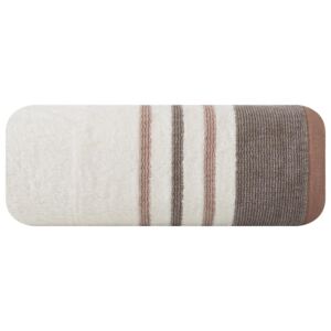 Ręcznik bawełniany EURO, Keri, biało-brązowy, 70x140 cm