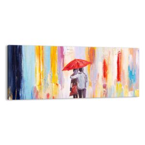 Obraz na płótnie ARTTOR Niech pada dalej - zakochani deszcz, AB120x50-3692, 120x50 cm