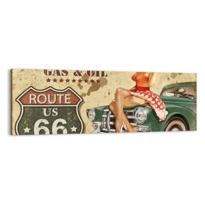 Obraz na płótnie ARTTOR Wspaniałe lata 40. - Route 66 symbol, AB140x50-2953, 140x50 cm