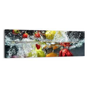 Obraz na płótnie ARTTOR Owocowe orzeźwienie - owoce woda napój, AB140x50-2972, 140x50 cm