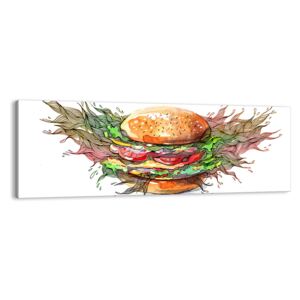 Obraz na płótnie ARTTOR Gorąca pokusa - hamburger kanapka, AB140x50-2981, 140x50 cm