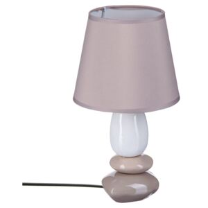 Lampka stołowa GALET na ceramicznej podstawie, 30 cm, różowa z białą podstawą