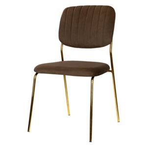 Ofelia krzesło tapicerowane brązowe - welurowe