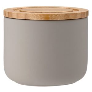 Ceramiczny pojemnik z bambusowym wieczkiem 9cm Stak Soft Matt Ladelle szary