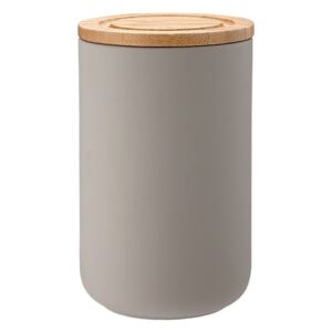 Ceramiczny pojemnik z bambusowym wieczkiem 17cm Stak Soft Matt Ladelle szary