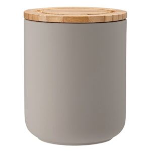 Ceramiczny pojemnik z bambusowym wieczkiem 13cm Stak Soft Matt Ladelle szary