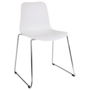 Krzesło KARO II białe plaster miodu na płozach metalowe