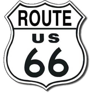 Metalowa tabliczka Route 66 - shield, (27 x 27 cm)