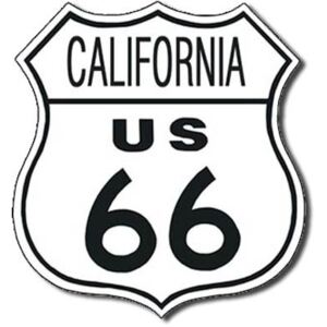 Metalowa tabliczka Route 66 - california, (27 x 27 cm)