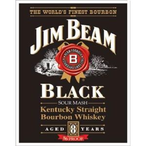 Metalowa tabliczka Jim Beam - Black Label, (31,5 x 40 cm)