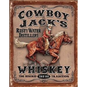 Metalowa tabliczka Cowboys Jack's - Whiskey, (31,5 x 40 cm)