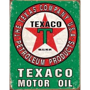Metalowa tabliczka Texaco - Motor Oil, (31,5 x 40 cm)