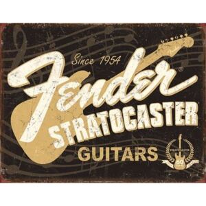 Metalowa tabliczka Fender - Stratocaster 60th, (30 x 42 cm)