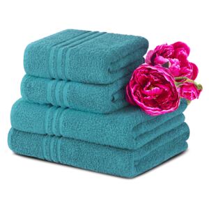 Komplet ręczników średnich 4 szt. MANTEL turkusowy
