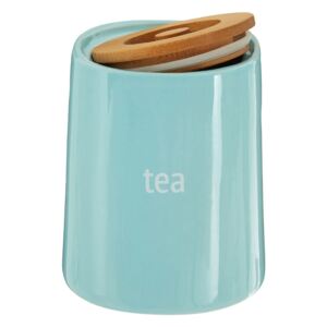 Niebieski pojemnik na herbatę z bambusowym wieczkiem Premier Housewares Fletcher, 800 ml