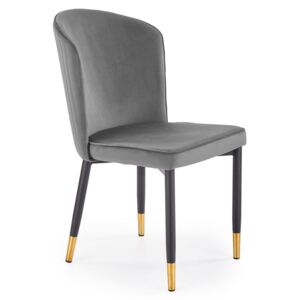Szare pikowane krzesło tapicerowane glamour - Nubo