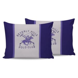Komplet 2 bawełnianych poduszek Polo Club Purple, 50 x 70 cm