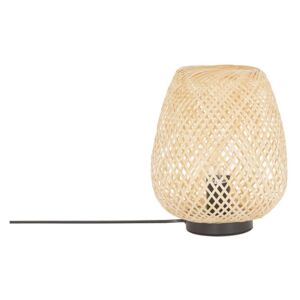 Bambusowa lampa stołowa jasne drewno BOMU