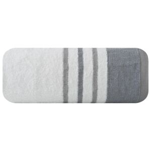 Ręcznik bawełniany EURO, Keri, biało-szary, 50x90 cm