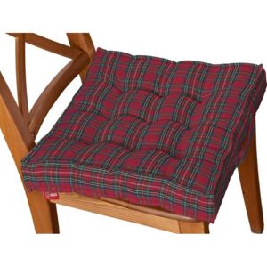 Siedzisko Kuba na krzesło DEKORIA Bristol, czerwony, zielony, krata, 50x50x10 cm