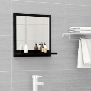 Lustro łazienkowe, wysoki połysk, czarne, 40x10,5x37 cm, płyta