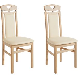 Eleganckie, kremowe krzesła - zestaw 2 sztuki