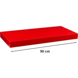 Półka ścienna STILISTA Volato czerwona, 50 cm
