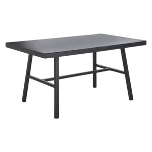 Stół ogrodowy czarny metalowy aluminium 150 x 90 cm nowoczesny Beliani