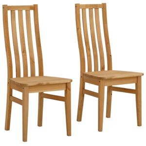 Sosnowe krzesła w prostym, rustykalnym stylu - 2 sztuki