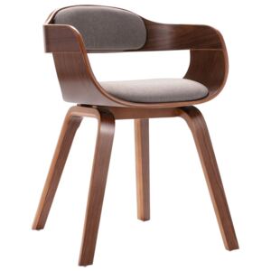 Krzesło stołowe, kolor taupe, gięte drewno i sztuczna skóra