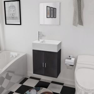 Meble łazienkowe PERVOI, 4 elementy, czarne