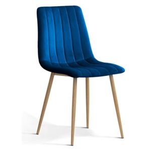 Krzesło TUX niebieski/ noga dąb