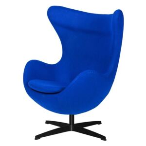 Fotel EGG CLASSIC BLACK atramentowy niebieski.29 - wełna, podstawa czarna
