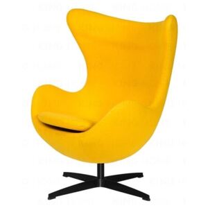 Fotel EGG CLASSIC BLACK żółty słoneczny.36 - wełna, podstawa czarna