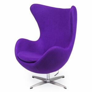 Fotel EGG CLASSIC fioletowy.29 - wełna, podstawa aluminiowa