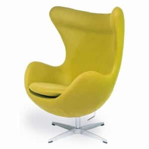 Fotel EGG CLASSIC zielona oliwka.20 - wełna, podstawa aluminiowa
