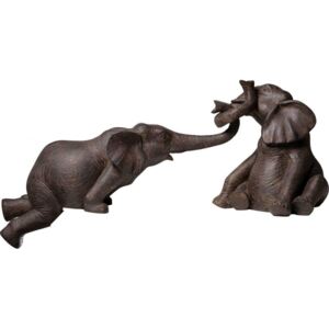 Figurki dekoracyjne Elephant Circus 54x22 cm ciemnobrązowe