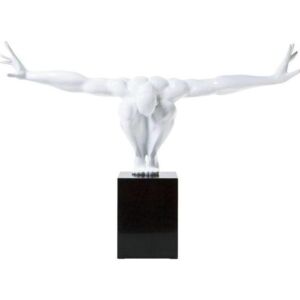 Figurka dekoracyjna Athlet 75x42 cm biało-czarna